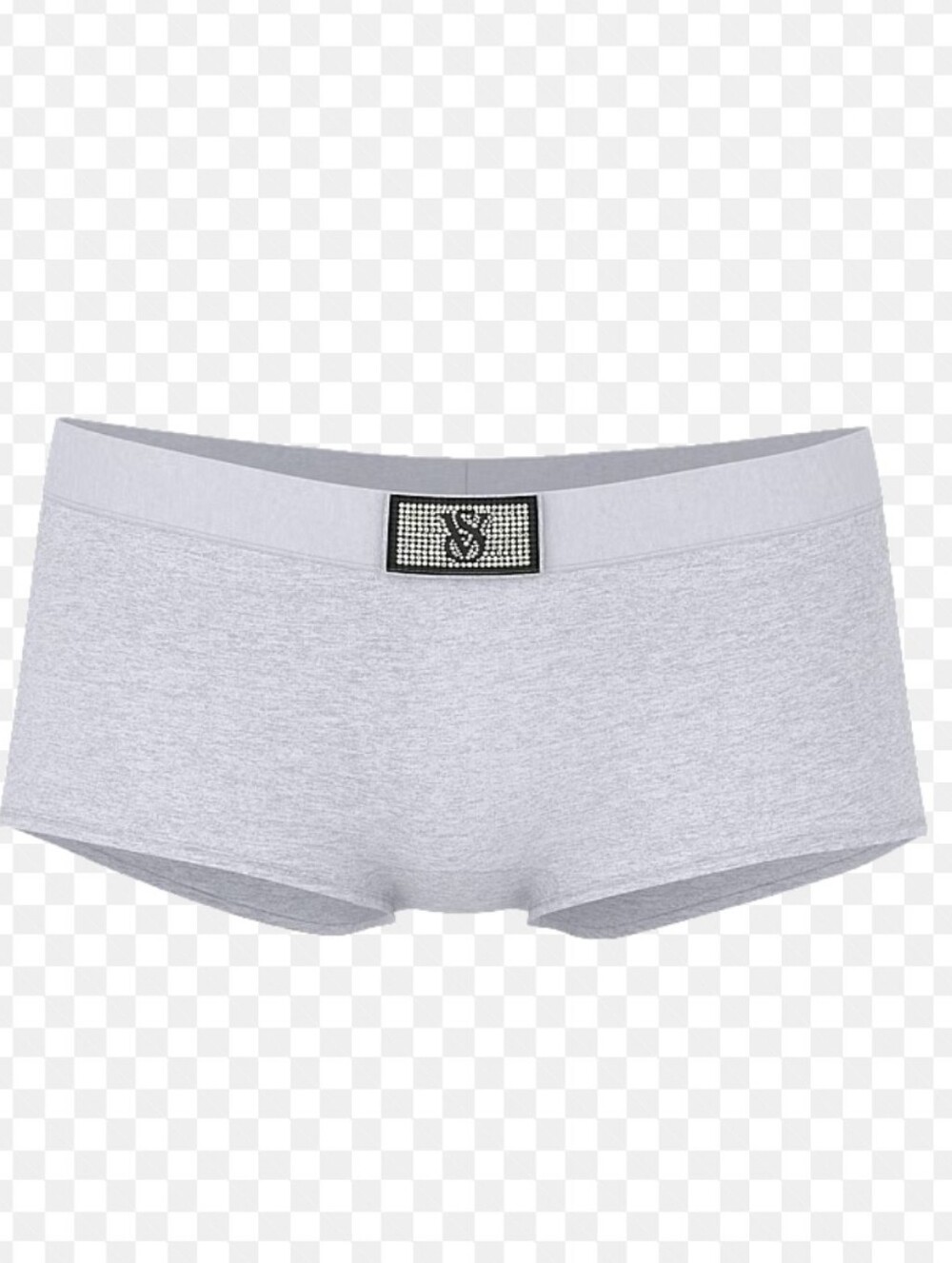 Victoria's secret shine patch logo cotton boyshort panty HEATHER GREY LARGE